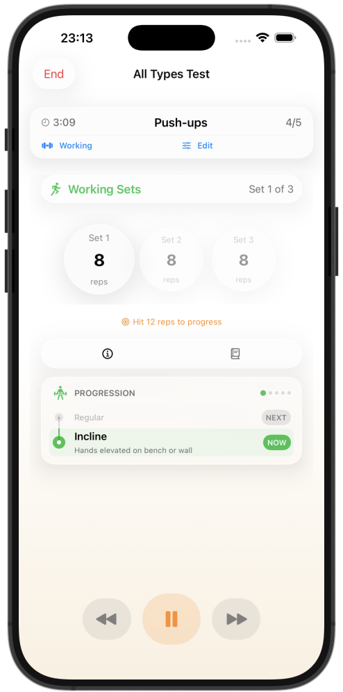 Push-ups with variant progression
