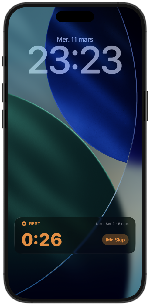 Live Activity: rest timer