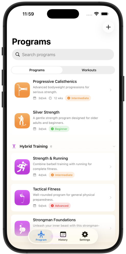 Hybrid training programs